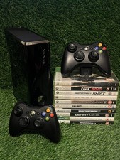 Microsoft Xbox 360 S Slim Console 250GB Bundle 2 official Controllers & 10 Games