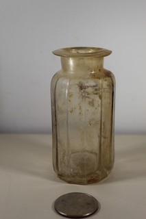 Antique Bottle 12 Sided Ink With Open Pontil And Flared Lip Pre Civil War Era