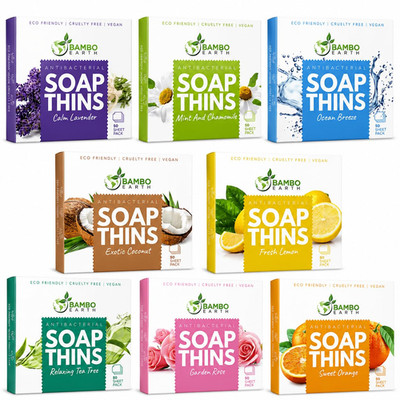 400 Sheets Antibacterial Paper Soap Strips for Hand Washing - 8 Pack Portable
