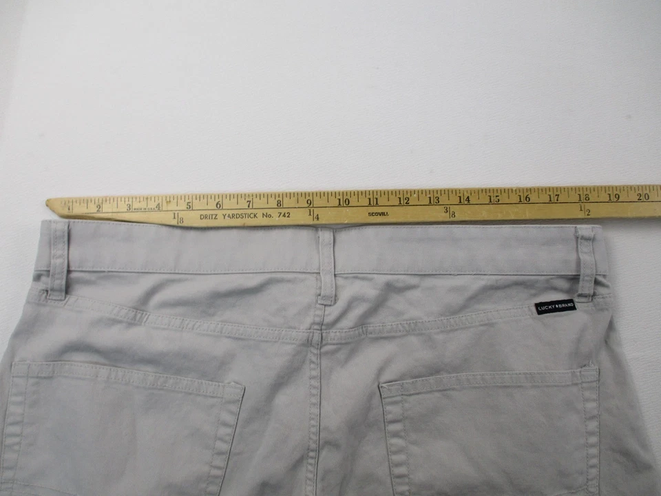 Lucky Brand Chino Pants Mens 36 Gray Solid Stretch Straight Leg 36x32 - Image 3 of 4