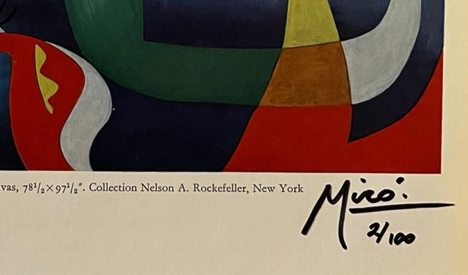 Impresión, certificado de autenticidad y valoración original firmada por Joan Miró por $3.500 USD*. Foto 3 de 4