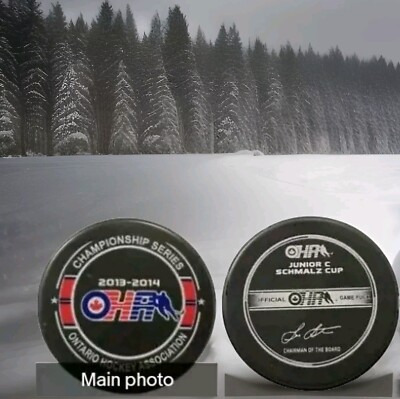 2013-2014 OHA CHAMPIONSHIP SERIES JUNIOR C SCHMALZ CUP RARE OFFICIAL GAME PUCK 