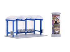 Kibri 38142 Deko-Set Bushaltestelle, Bausatz, Spur H0