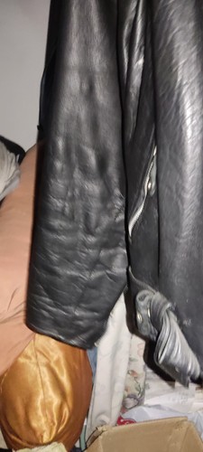 Vintage 80s style Ramones Biker Leather Faded Jacket Size LARGE* - Picture 5 of 8
