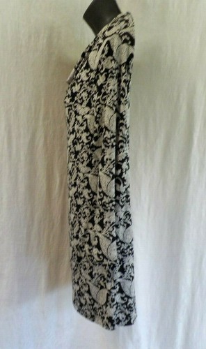 Larry Levine Blouse Size M NWT Black Floral Draped Neck 3/4 Sleeves Rayon Blend - Picture 5 of 12