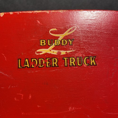 Buddy L Fire Truck with Extension Ladder WWII Wooden Wood Toy Rare - Picture 14 of 18