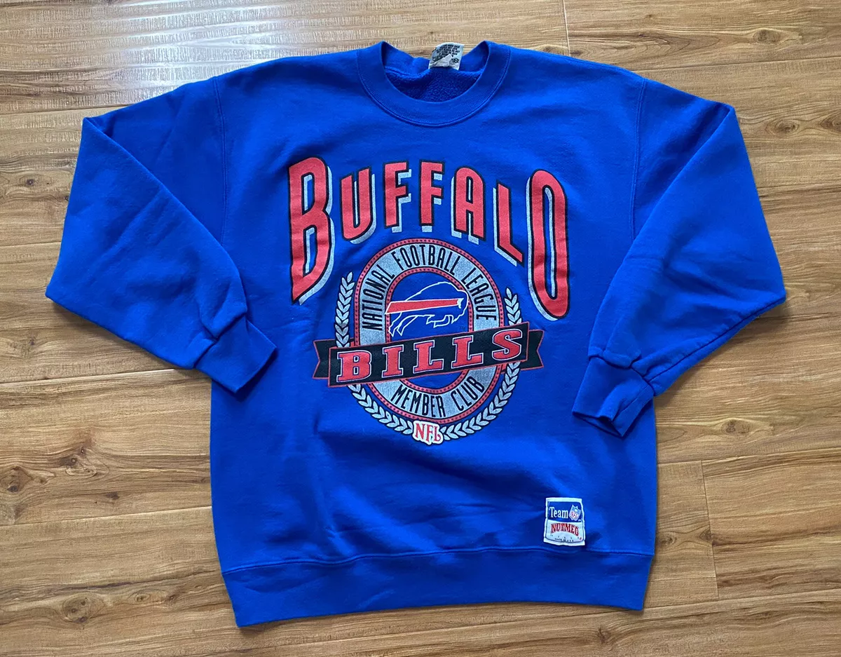 Vintage 90s Buffalo Bills Sweatshirt Size Large Nutmeg Mills NFL