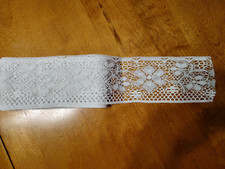 white polyester floral lace edging - 3.75" wide x 5yds 30" long