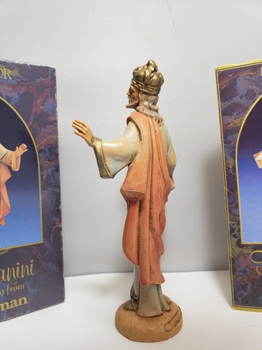 Fontanini Natività 5" Melchior Re Saggio Cassapanca Oro #52514 Marca Romana Italia - Foto 4 di 12