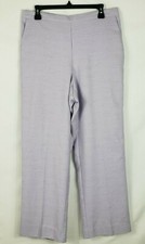 Alfred Dunner Women's Size 14 Purple Pockets Pull On Pants 1/2 Elastic Waist