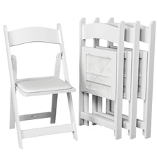 Folding Chairs Indoor/Outdoor Folding White Chairs for Events (4-pack)