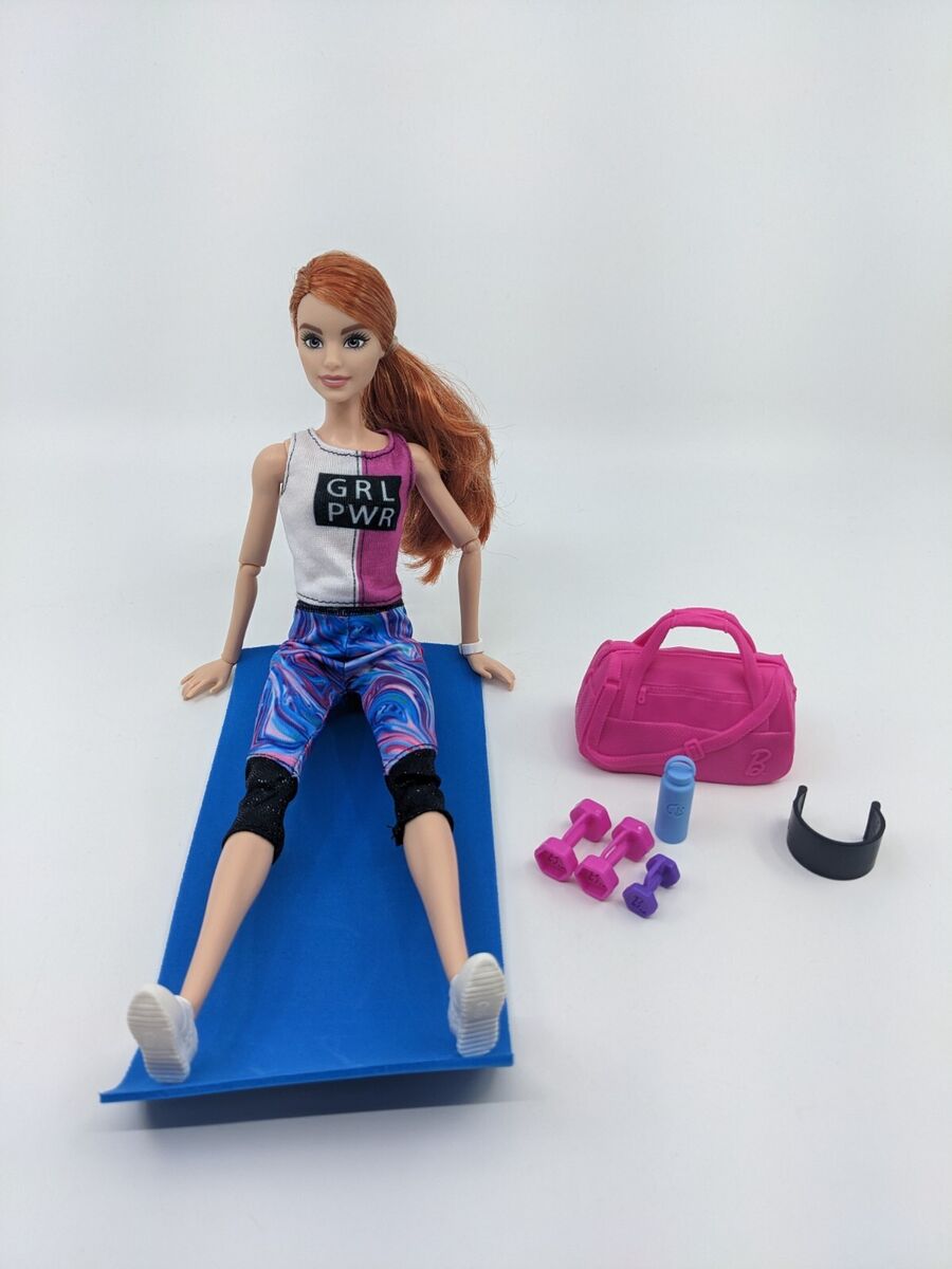 å€é Gym Workout Fitness ð¥Barbie Yoga With Hair Red Doll ãã®ä»