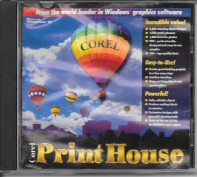 COREL  PRINT HOUSE-COMPLETE (PC, 1995-PC-CD-ROM-FREE SHIPPING IN CANADA
