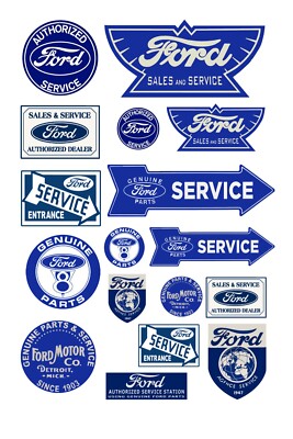 1:25 G scale model vintage Ford car automobile service signs