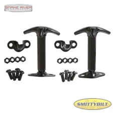 Smittybilt 7601 Hood Catch Kit for 1955-1995 Jeep Wrangler YJ CJ Black Steel