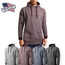 Men's Classic Premium Standard Comfort Marled Fleece Zip Up Hoodie Sweater