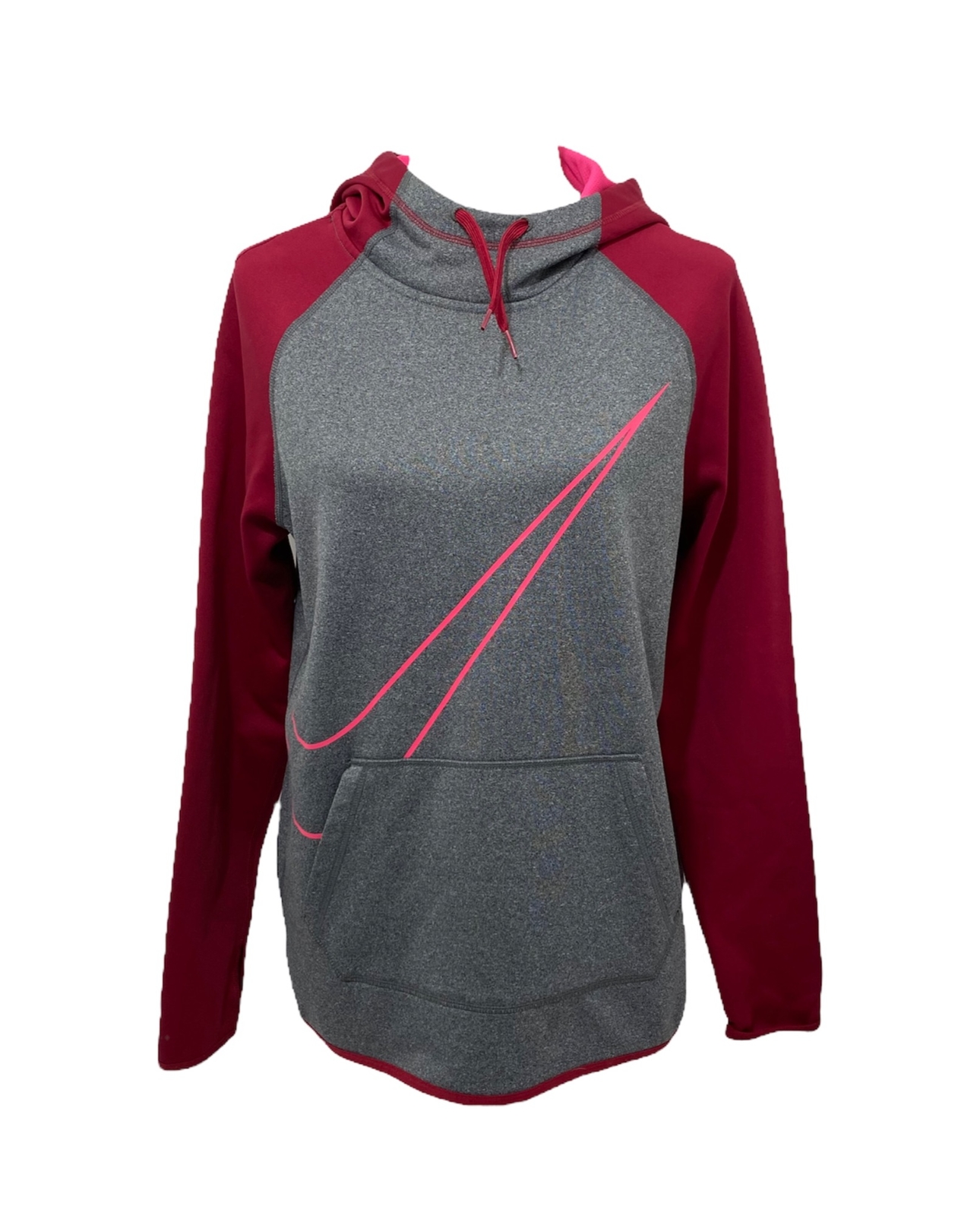 Nike Maroon Grey Dri-Fit Hoodie Medium