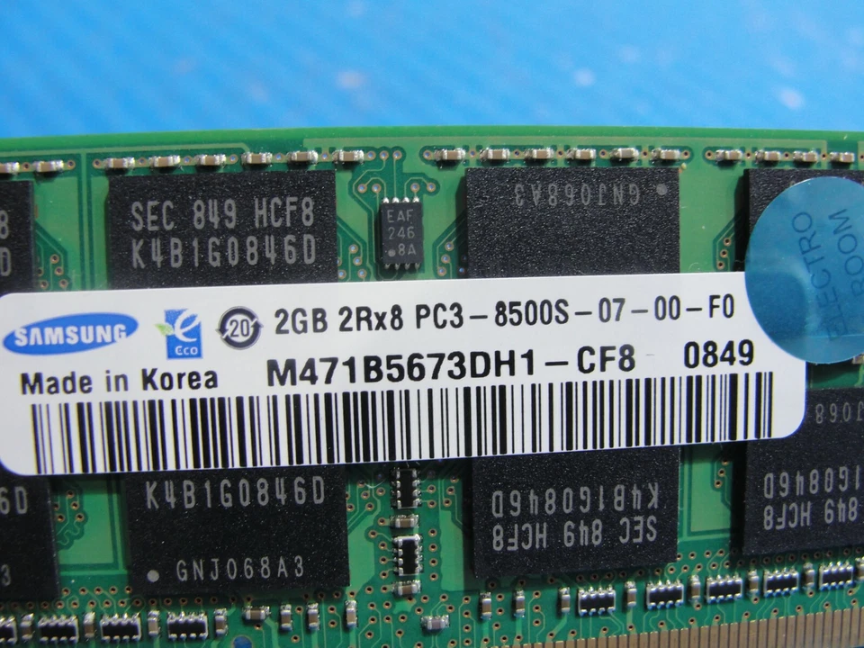 Apple A1286 Samsung 4GB (2x2GB) PC3-8500S SO-DIMM Memory RAM M471B5673DH1-CF8 - Image 3 of 4