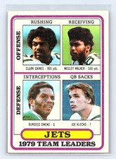1980 Topps #507 Clark Gaines / Wesley Walker / Burgess Owens / Joe Klecko