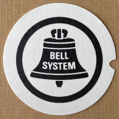 Bell System Rotary Telephone Dial Card Insert 1.5'' Ivory Background