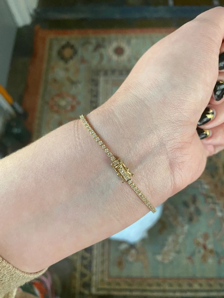 5.00 Ct Round Diamond Tennis Bracelet 14K Yellow Gold - Image 2 of 4