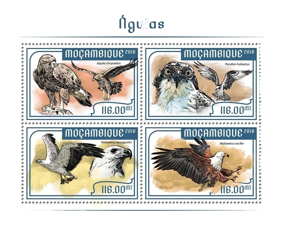 Birds Superb Mozambican Stamps