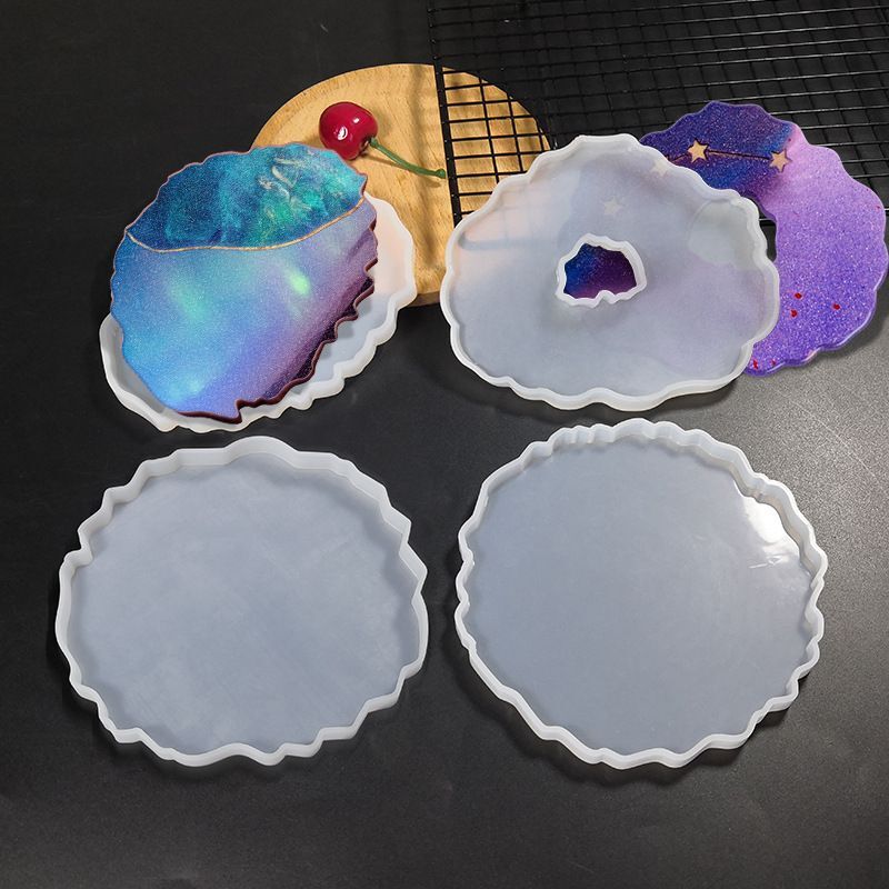 Coaster Tray Mirror Silicone Resin Mold For Table Decoration Art Supplies 1Pcs-image