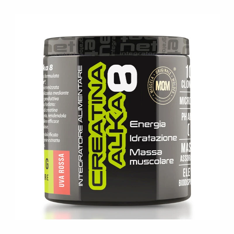 NETINTEGRATORI NET INTEGRATORI CREATINA ALKA 8 integratore di creatina gusto UVA ROSSA 200g
