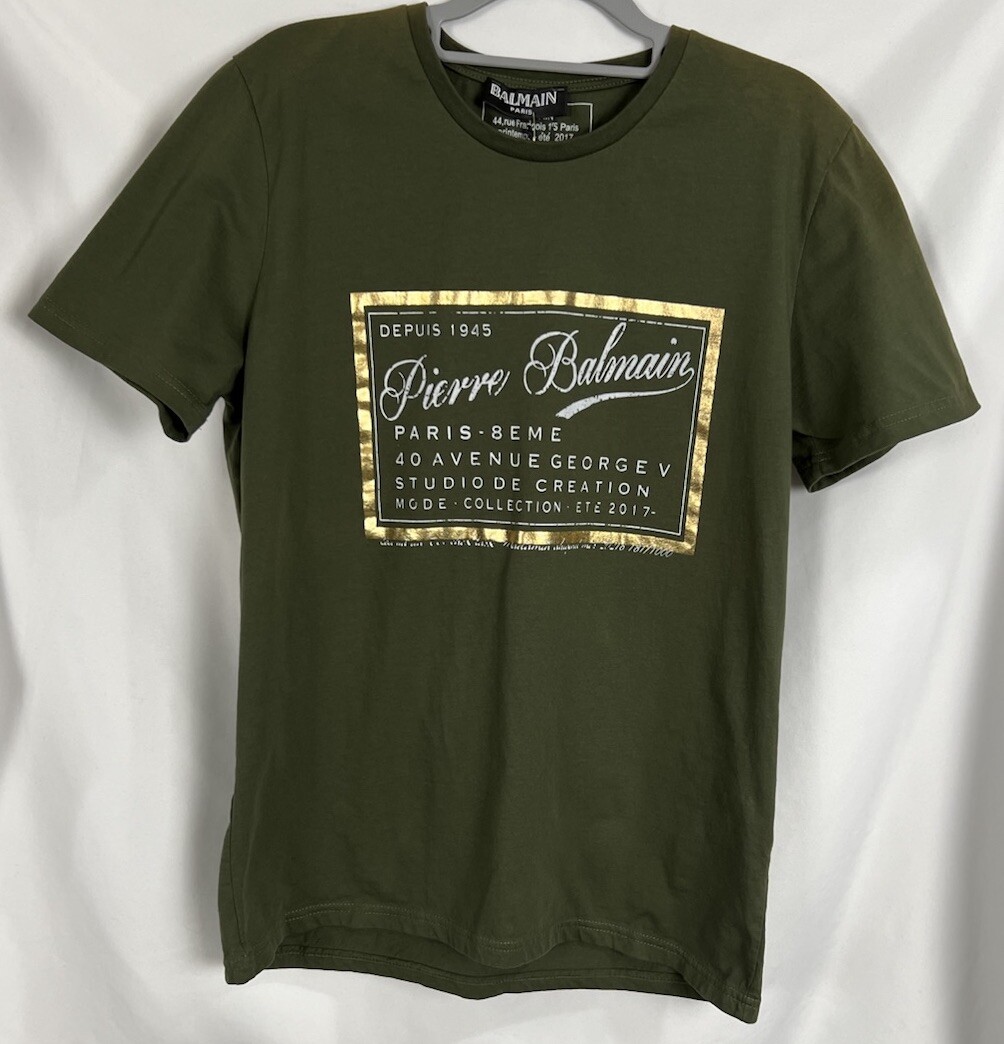 Pierre Balmain T Shirt Mens Size Large Green