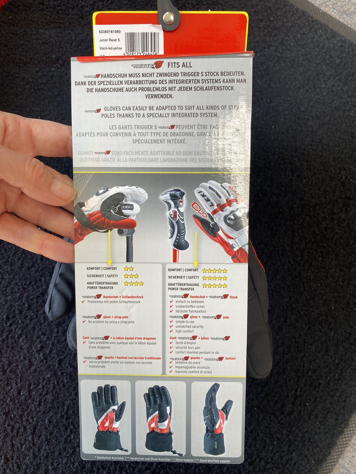 Leki Jr Racer Glove Size8.0 eBay