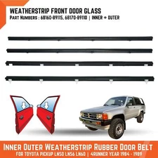 Outer Inner Weatherstrip FR Door Belt FIT Toyota Pickup LN65 LN56 4Runner 84-89