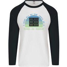Dad a Base Funny Fathers Day Jokes Mens L/S Baseball T-Shirt
