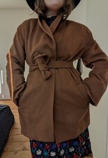 Vintage Jaeger Soft Pure 100% Cashmere Caramel Brown Coat Size S M