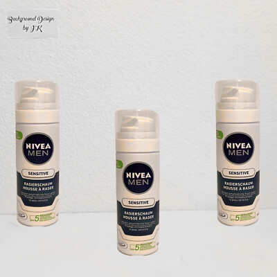 3x50ml Nivea Men Rasierschaum sensitive schützt sensible Haut ultra glide active
