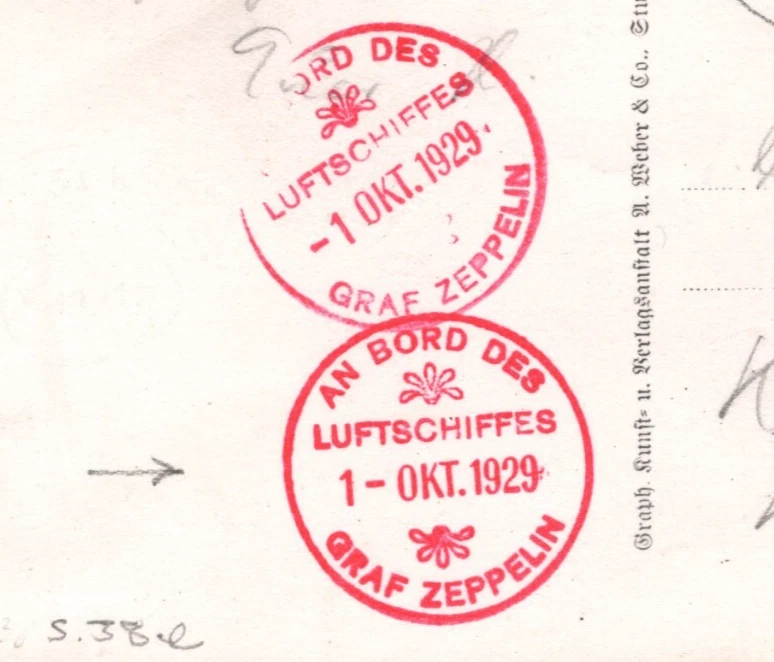 GERMANY Airmail GRAF ZEPPELIN Postcard 1929 Super *AN BORD LUFTSHIFFES*CDS KZ206 - Image 2 of 4