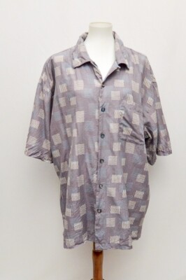Aureus mens shirt silk gray white 2X