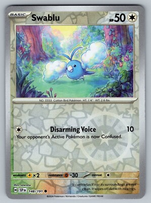 Pokemon Near Mint Surging Sparks Reverse Holo Swablu 148/191