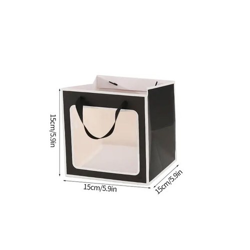 20x Flower Doll Gift Bag Clear Window Packaging Bags Square Box Cake Baking Tote - Picture 13 of 36