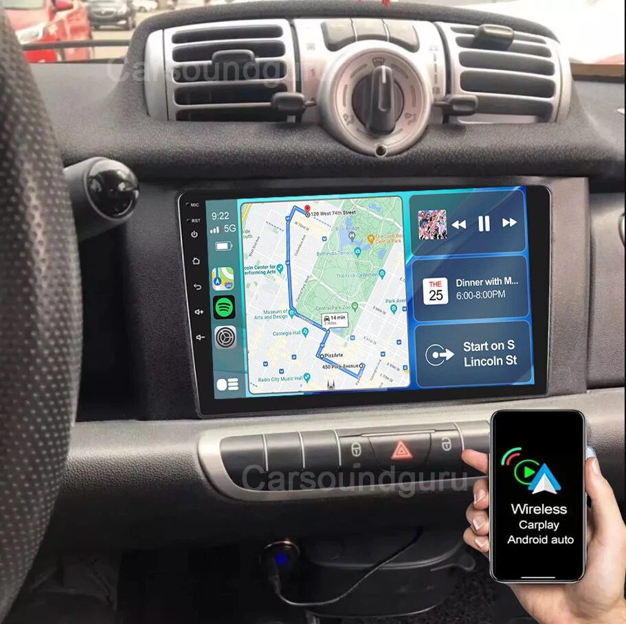 Für 2005-2010 Smart Fortwo 451 Autoradio GPS Navi FM Android 13 Apple CarPlay BT - Bild 2 von 4