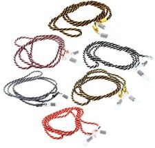 Elegante Brillenkordel mit farblicher Absetzung mit Gummischlaufe und Stopper