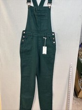 New Judy Blue High Waisted Garment Dyed Double Cuff Overall Bf Teal 3XL NWT