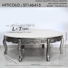 Table Bas De Salon Ovale Antique Petite Table Thé Argent Baroque Marbre st146415