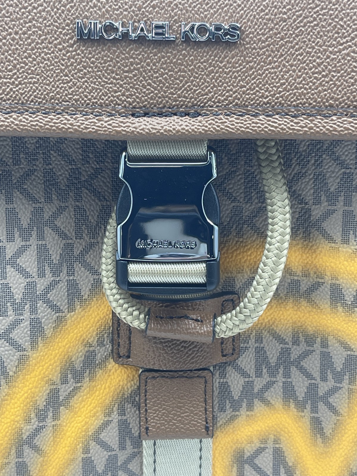 Michael Kors Men's Cooper Embellished City Backpack Pop Orange Signature Logo thumbnail 2