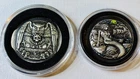 1/2 oz Poured Silver GITD Haunted Mermaid, 1/2 oz Poured Silver Owl Graveyard.