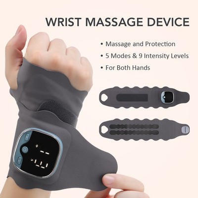 Cordless Hand Wrist Massager Pain Relief with 5 Heat Levels & 3 Vibration Modes
