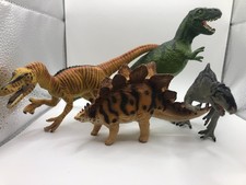 Lot Of 4 Carnegie Safari Dinosaur Figures 1988-2001 T-Rex Stegosaurus Raptor