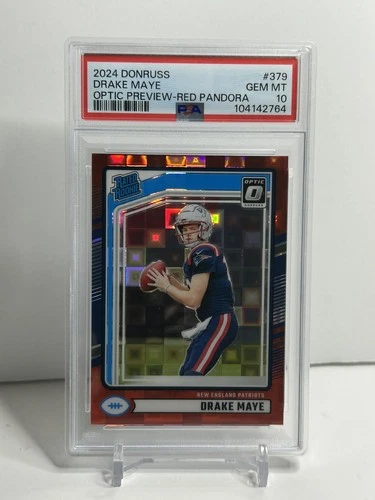 2024 Panini Donruss - Rated Rookie Drake Maye #379 Optic Preview Red Pandora  10