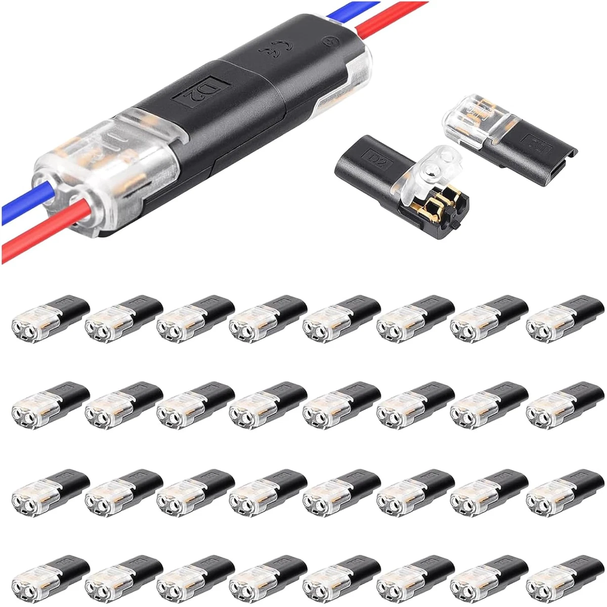 12V Filo E Cavo Connettore A Scatto Connettore Di Collegamento Terminale Spina Automatica Connettore Elettrico Filo Auto 20 Pezzi (Color : B 20pcs - Foto 5