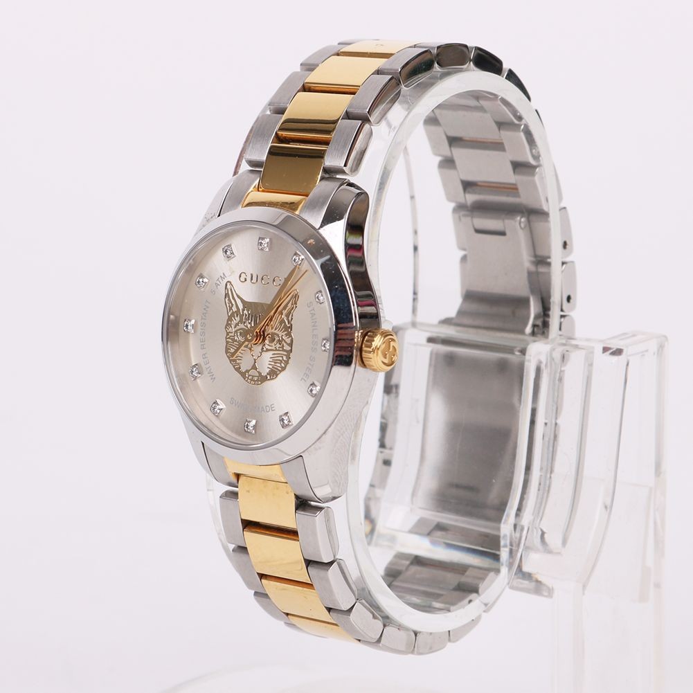 Gucci Cat Watches 12P Diamond Combi Women's Watch 132814279 thumbnail 2