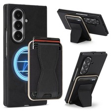 For Samsung Z Fold 7/6/5/4 Faux Leather Magnetic Card Holder Wallet Stand Case
